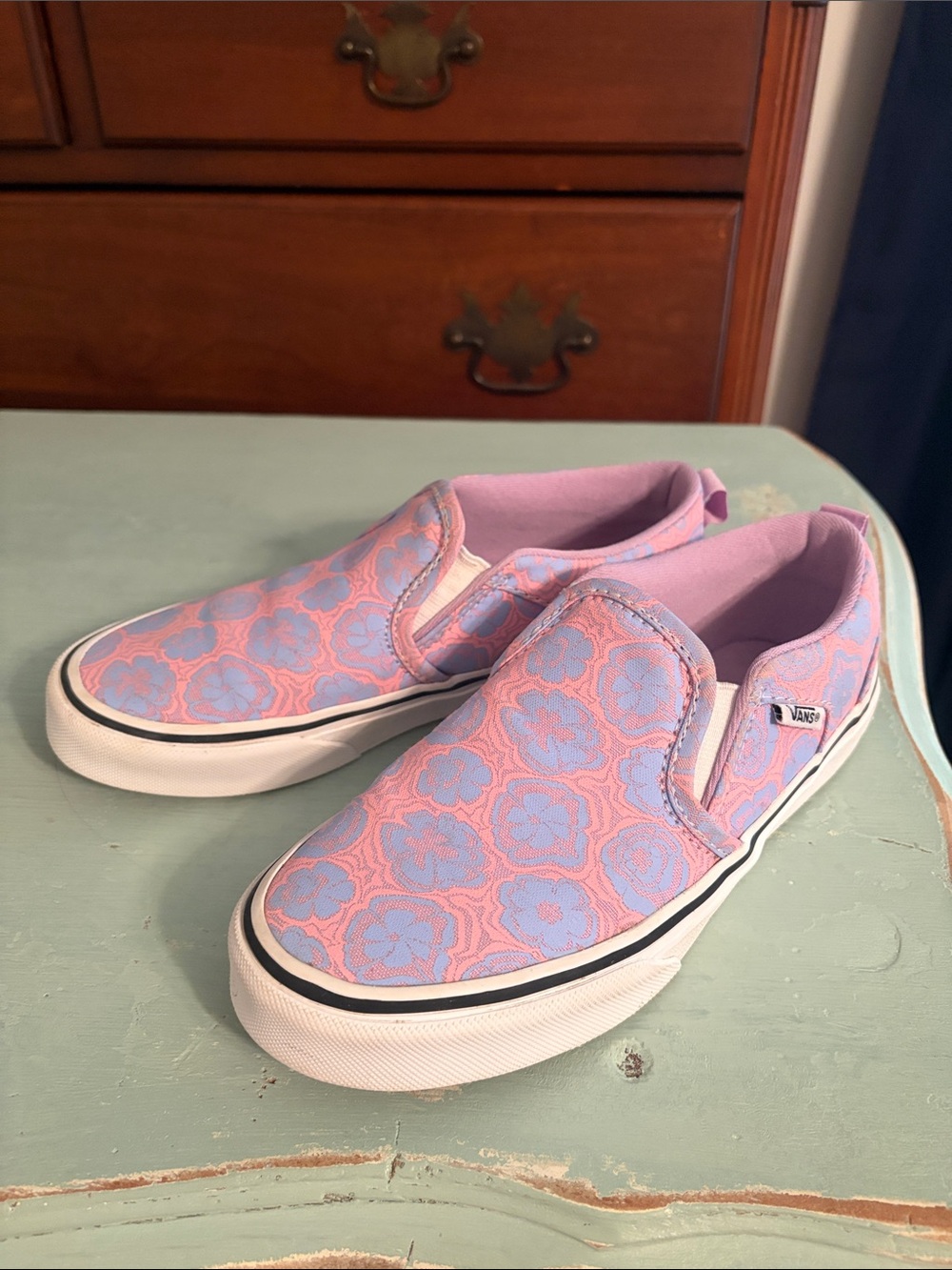 Vans Slip-On Missy Lavender & Pink Floral Pattern